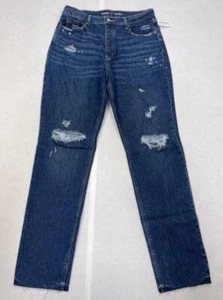 Old Navy Damen High-Rise Button-Fly Slouchy Straight Ripped Cut-Off Jeans 8 Tall - Bild 1 von 10