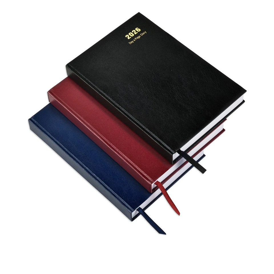 2026 Diary A4 One Day to Page Hardback Cover & Ribbon Marker, Year Planner - Image 1 of 1