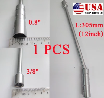 1 PCS 16mm 3/8" Drive Magnetic 360° Rotatable Thin Wall Spark Plug Socket Sleeve - Image 1 of 4