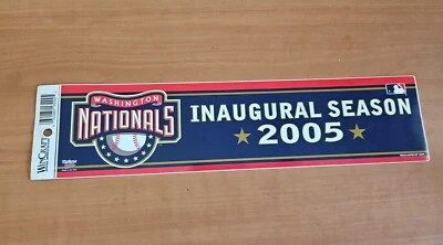 Washington Nationals Season 2005 Bumper Sticker MLB Vinyl Decal 12" X 3"New  - Image 1 of 4