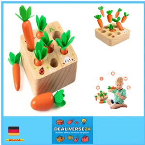 Holzspielzeug ab 1 Jahr | Baby Motorik, Montessori-Sortier- und Karottenernte... - Bild 1 von 8