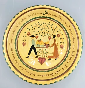 Vintage Pennsbury Pottery 9” Pie Plate Folk Art Motto Ware Americana 1043 - Picture 1 of 10