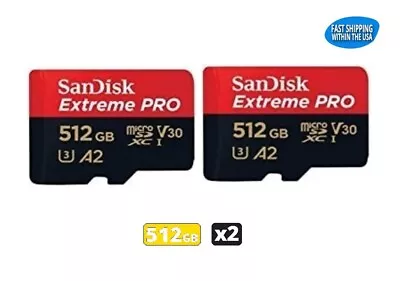 Sandisk 512GB Extreme Pro MicroSD Memory Card Steam Deck Nintendo Switch 2 Pack - Image 1 of 2