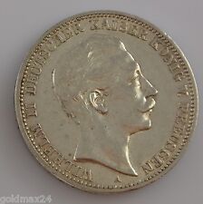 Серебряные монеты 3 марки Империи Германского рейха 1871-1945 г. Kaiser