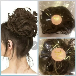 Messy Bun Hair Piece Wavy Curly Chignon Ponytail Hair Extensions Thick Up do 1pc - Picture 1 of 3