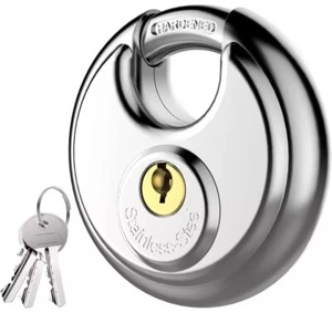 Puroma Vorhängeschloss mit Schlüssel, Edelstahl Diskusschloss Schwerlastschlösser mit 3 Schlüsseln  - Bild 1 von 7