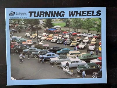 Vintage Nov 1993 Turning Wheels Studebaker Drivers Club Magazine Foto 1 de 4