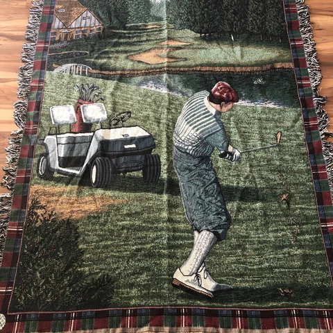 6’x4.5’ golf Blanket Wall Tapestry Augusta Masters Pinehurst Golf Cart Clubs Cover