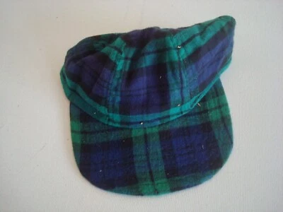 HORRA DE PLAYA VINTAGE EE2 HECHA EN EE. UU. CON ESCRITURA DE FRANELA A CUADROS EN BLANCO AÑOS 90 SNAPBACK Foto 1 de 4