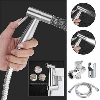 Handheld Toilet Bidet Spray Shower Head Shattaf with Hose Kit Stainless Steel - Image 1 of 4