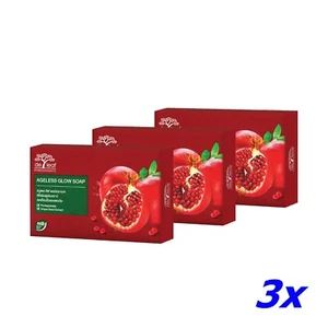 3x De Leaf Thanaka Pomegranate Ageless Glow Soap whiten reduce wrinkles 100g - Picture 1 of 8
