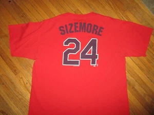 CLEVELAND INDIANS GRADY SIZEMORE 24 JERSEY T SHIRT Tribe Baseball Red Adult XL - Picture 1 of 4