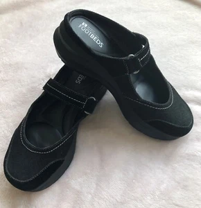 White Mountain Womens Footbeds Slip On Mary Jane Mules Clogs Black Sz 8. - Picture 1 of 9