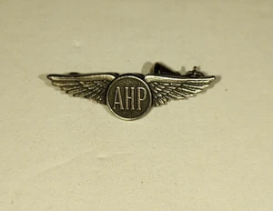 Vintage AHP Flügel Anstecknadel signiert Balfour Abzeichen Pinback grau/silberfarben - Bild 1 von 6