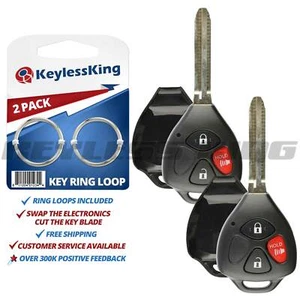 2 Remote Key Fob Shell Case for 2006 2007 2008 2009 2010 2011 2012 Toyota Rav4 - Picture 1 of 4