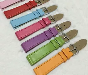 10-24MM PU Leather Watch Band Solid Strap Fashion Men Women Watchband Decor - Picture 1 of 20