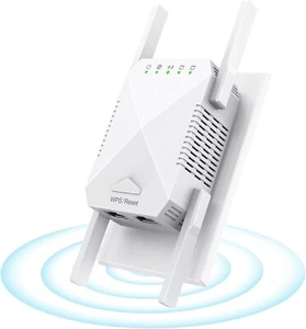 EDTISKE Dual Band WiFi Internet Booster Extender 4 Antenne 1200Mbps - Spina UK - Foto 1 di 8