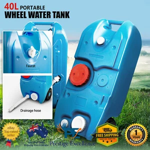40L Large Water Tank with Wheels Portable Outdoor Camping Caravan Storage Picnic - Picture 1 of 8