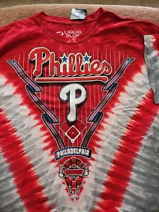 Phiadelphia Phillies Liquid Blue Tie-Dye T-shirt Medium MLB - Picture 1 of 5