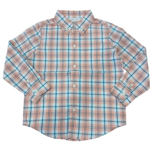 NUEVA Camisa de Vestir Janie And Jack Rosa Azul A Cuadros Manga Larga Con Botones Talla 3 - Imagen 1 de 6