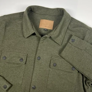 CIVIL SOCIETY SHACKET Snap Buttons Long sleeve Heavy Weight Shirt Green Men’s L - Picture 1 of 9