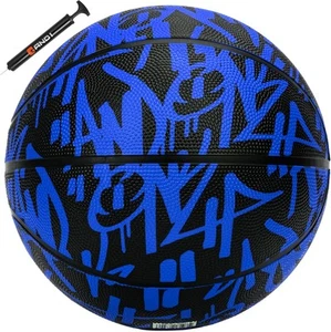 AND1 Fantom Graffiti Rubber Basketball - Streetball 27,5 mit Pumpe, blau/schwarz - Bild 1 von 7
