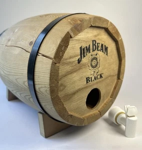 Jim Beam Black Wooden Barrel About 15” Long - Picture 1 of 19