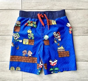 Nintendo Super Mario Boys XS ( 4-5 ) Swim Shorts Kids EUC - Picture 1 of 6