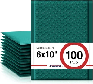 Waldgrün Luftpolsterversandtaschen 6X10" 100er Pack Blickdicht Poly Luftpolster Versandtasche Selbst - Bild 1 von 7