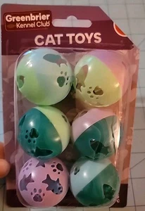 Greenbrier Marke: 6er Set Katzenball Spielzeug mit Glocken - Neu mit kostenlosem Versand - Bild 1 von 8