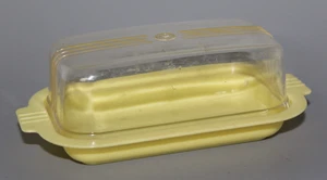 Vintage Burroughs Mfg Corp Burrite Butter Dish & Lid Los Angeles Cal - Picture 1 of 4