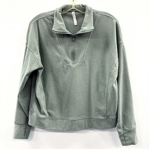 RBX Womens 1/4 Zip Pullover Fleece Top Size XL Sage Green Thumbholes Running - Picture 1 of 11