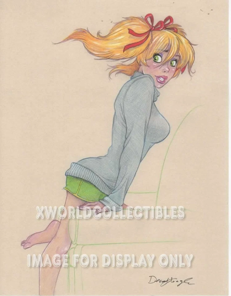 MANDY "Blue Sweater" Art Print  signed DEAN YEAGLE  8-1/2" x 11" - Image 1 of 1