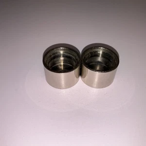 Pair Chrome Round Spacers 7/8” x 1-1/8” Threaded Brass Chrome! - Picture 1 of 10