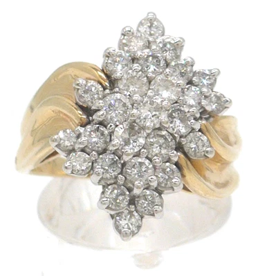 Größe 59 Ring 585 GOLD 14 Karat Bicolor Diamant diamond bague anello G3656/25 - Bild 1 von 4