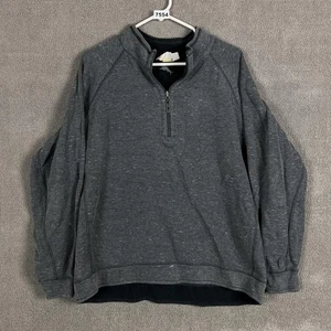 Tommy Bahama Quarter Zip Sweater Mens Large Gray Reversible Pullover Fleece - Picture 1 of 13
