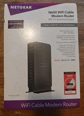 Netgear N600 WiFi Cable Modem Router Dual Band Gigabit Model No. WNDr3400 ￼ - Image 1 of 4