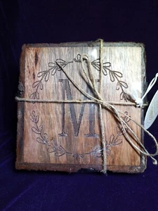 Wood Coasters With Initial "M" - Picture 1 of 6