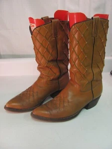 Nocona Cowboy Boots Brown Leather Men’s Style 9004 Size 10B - Picture 1 of 17