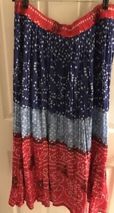 Vtg Take Two Women XL Floral Midi Skirt Boho Flowy Crinkle - Picture 1 of 1
