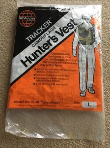 Vintage Seaway Tracker Camouflage Hunter Vest L Game Pouch Pheasant Bird Hunting - Picture 1 of 4