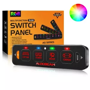 Auxbeam Slim 4 Gang Switch Panel Relay System For Truck ATV UTV Boat Marine SUV - Foto 1 di 12