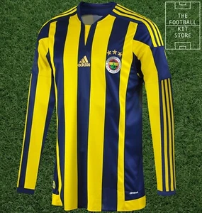 Fenerbahce Home Shirt - adidas Turkish Football Jersey - Long Sleeved -All Sizes - Picture 1 of 2