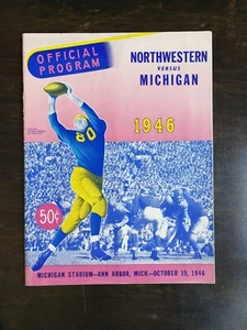 Programa de fútbol americano vintage del 19 de octubre de 1946 Michigan Wolverines vs Northwestern - Imagen 1 de 1