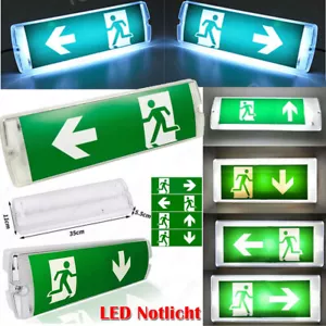 10x LED luce di emergenza uscita di emergenza uscita luce di emergenza luce di via di fuga illuminazione di emergenza batteria - Foto 1 di 40
