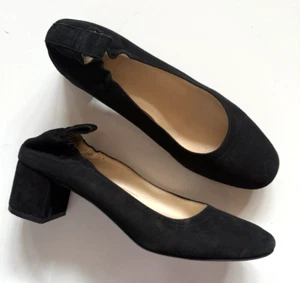Scarpe comode Everlane The Day tacco decolte pelle scamosciata nere Italia taglia 9 US - Foto 1 di 6