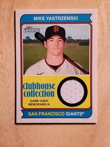 Mike Yastrzemski 2023 Topps Heritage Clubhouse Collection Relic Card Giants