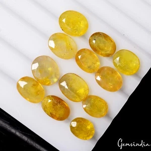 Srilanka Unheated Oval Cut Yellow sapphire 34.00 Ct Precious Gemstone Lot 8-10mm - Picture 1 of 5