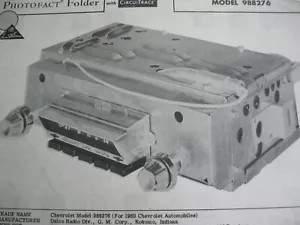 1960 CHEVROLET 988276 RADIO PHOTOFACT - Picture 1 of 1