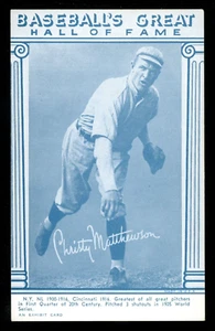 1974 Baseball Great Hall of Fame Exhibits Christy Matthewson Giants Blue Version - Picture 1 of 2